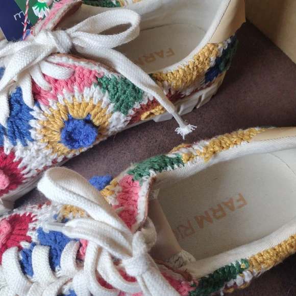 FARM RIO Sunset Crochet Flatform Sneaker 11 Multicolor 43 - Picture 5 of 9